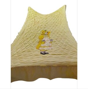 VTG RARE SIZE FULL - 1970s HOLLY HOBBIE  yellow bedspread, skirt, & curtains SET